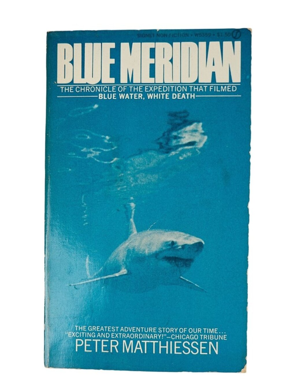 Blue Meridian Peter Matthiessen Paperback 1973 Blue Water White Death Sharks